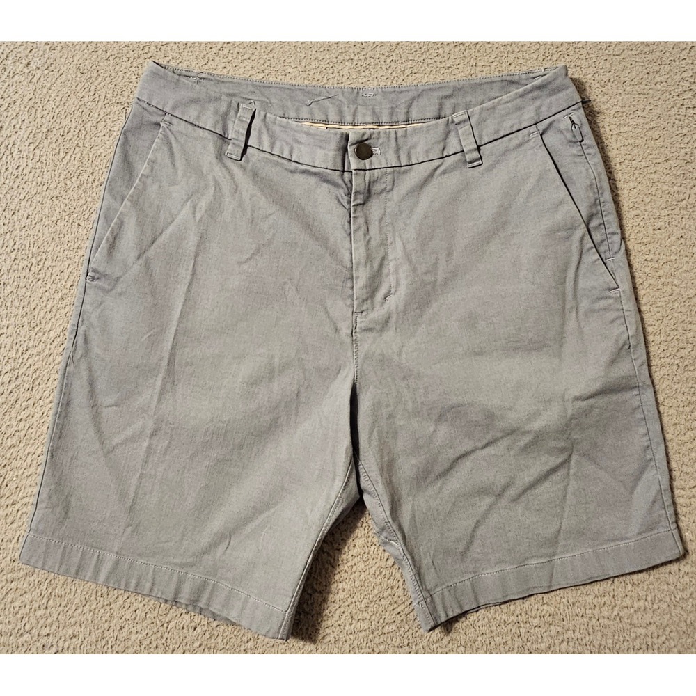 Lululemon Commission Shorts Mens Sz 34 Blue Chino Style m7aues Casual 9" Inseam